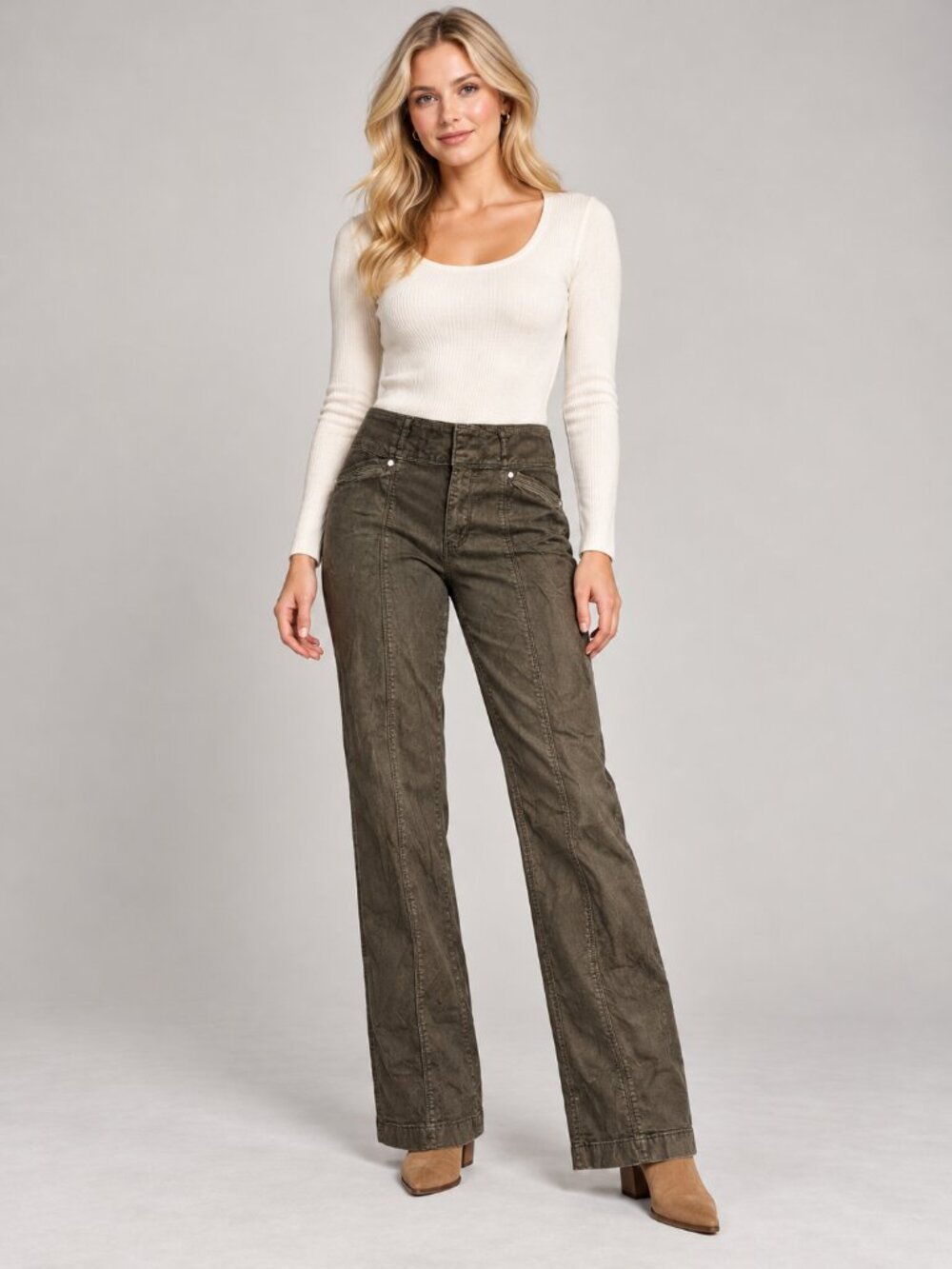 2/$30 WHBM Extra High-Rise Trouser. Wide Leg Brown Waist 10L